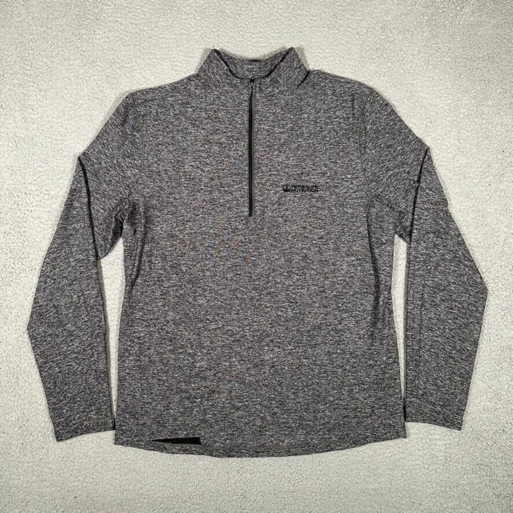 Lululemon Shirt Mens Large Gray Surge Warm 1/4 Zip Pullover Stretch Logo LM3AN8S